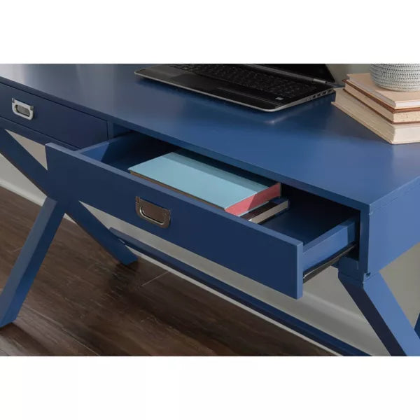 Peggy Wood Writing Desk with Drawers - Linon