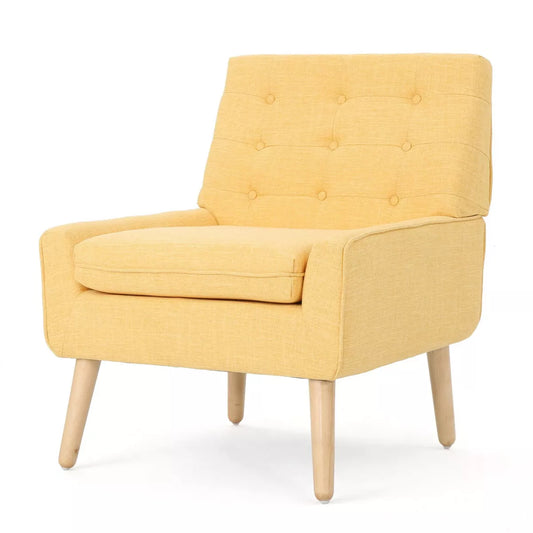 Eilidh Mid Century Tufted Accent Chair Muted Yellow - Christopher Knight Home