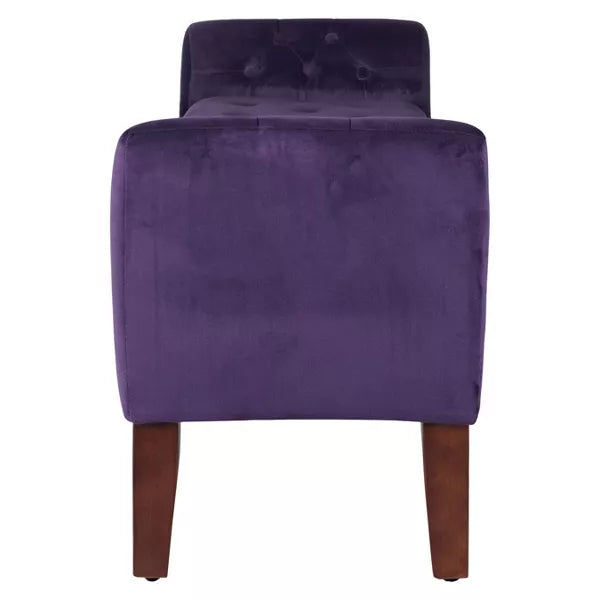 Velvet Tufted Storage Settee Bench - HomePop