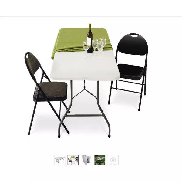 6' Folding Banquet Table Off-White - Plastic Dev Group