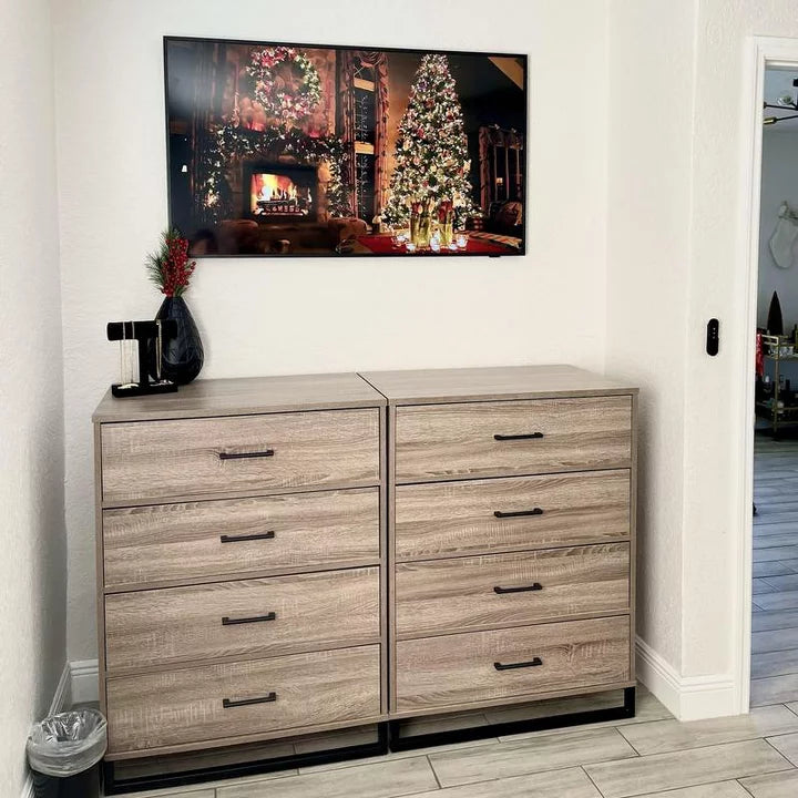 Room Essentials Mixed Material 4-Drawer Dresser, Medium Brown