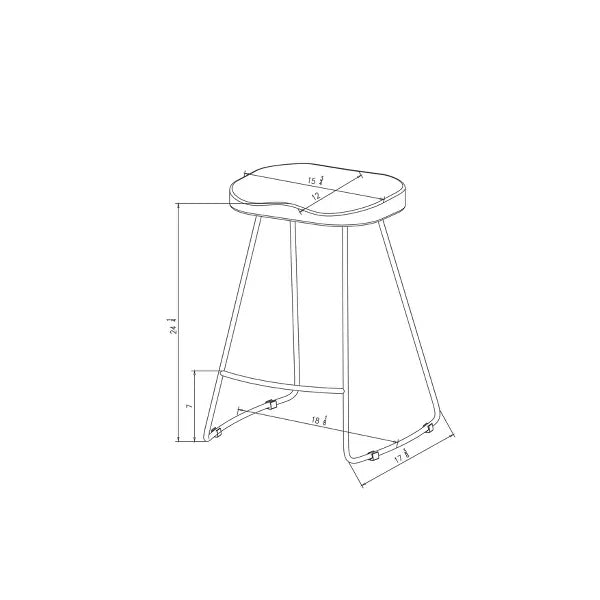 Hull Low Back Wood/Metal Counter Height Barstool - Threshold™