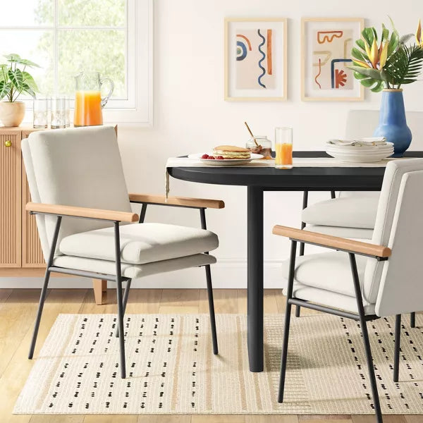 Catlett Oval Modern Wood Dining Table Black - Threshold™