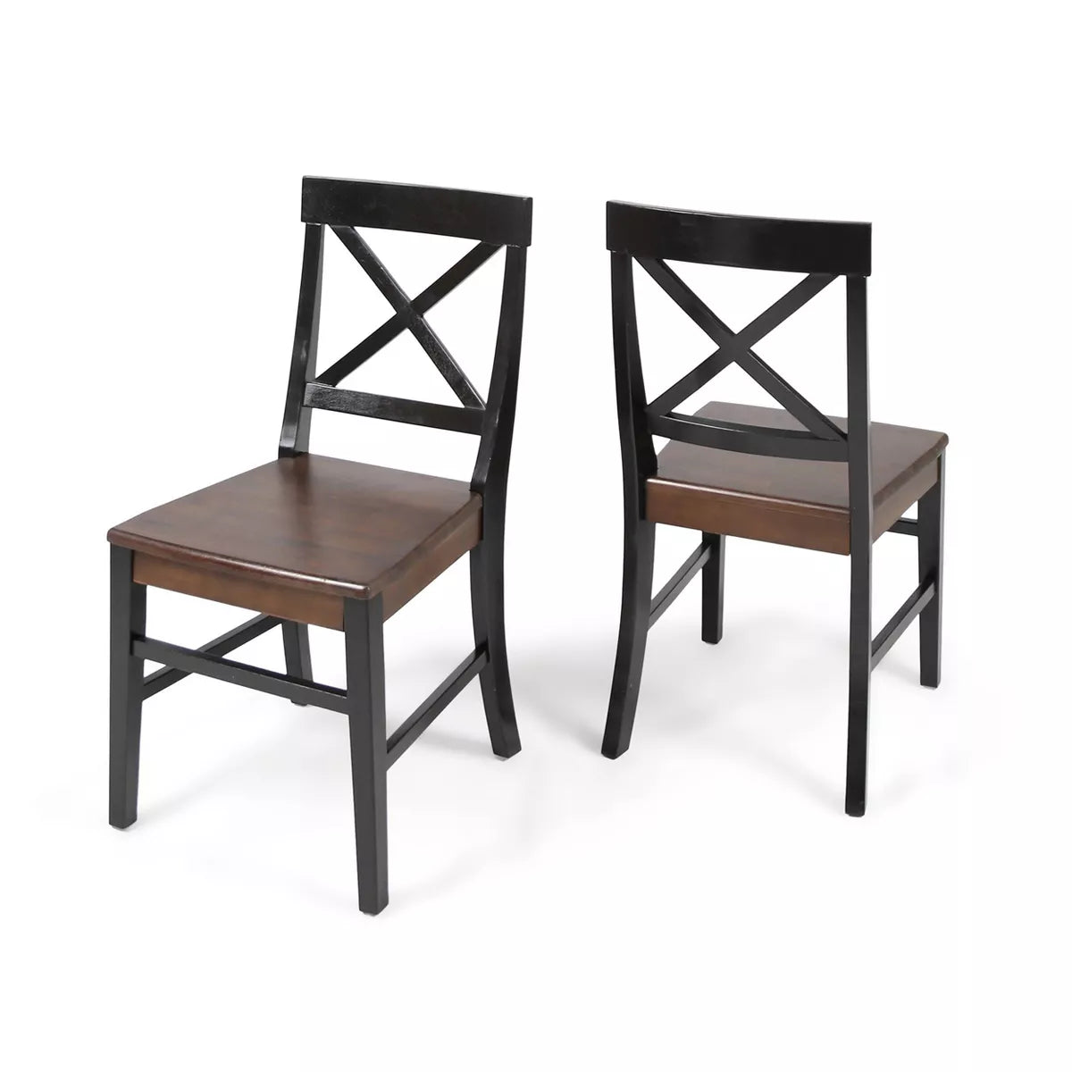 Set of 2 Roshan Farmhouse Acacia Dining Chairs Light Gray - Christopher Knight Home