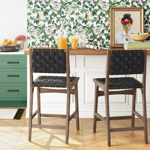 Ceylon Woven Counter Height Barstool Black/Natural - Opalhouse