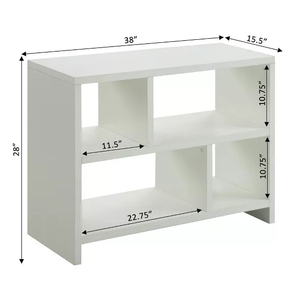 28" Northfield Console 3 Tier Bookcase White - Breighton Home