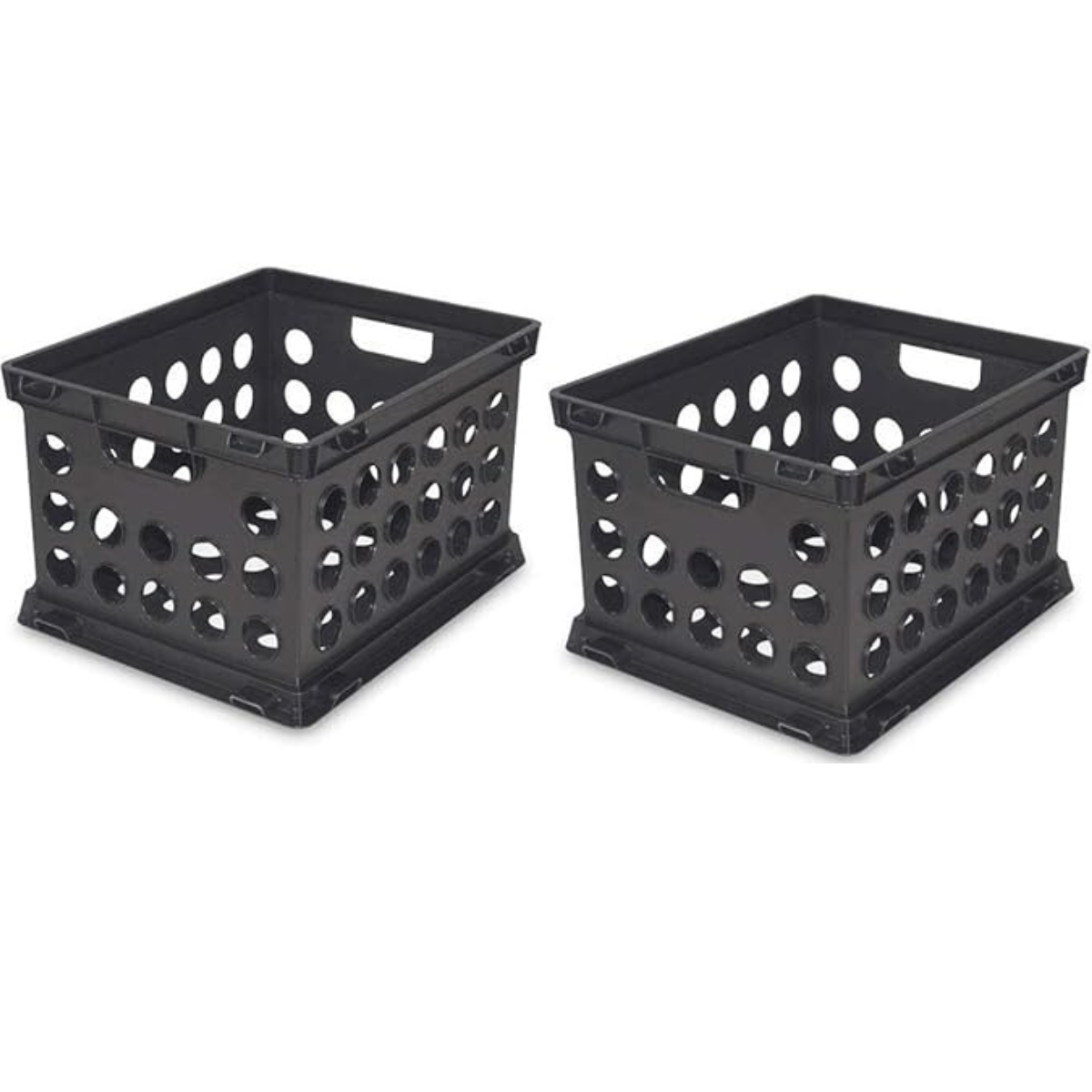 Sterilite 16939006 Plastic Heavy Duty File Crate Stacking Storage (2 Pack)