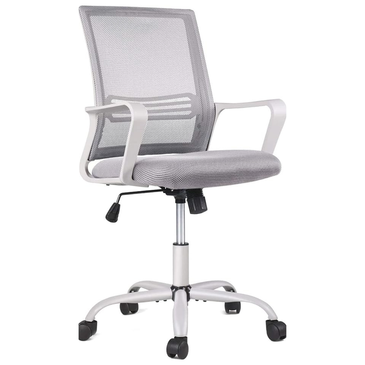Smugdesk Ergonomic Mid Back Breathable Mesh Swivel Executive Desk Chair with Adjustable Height and Lumbar Support Armrest for Home or Office, Gray