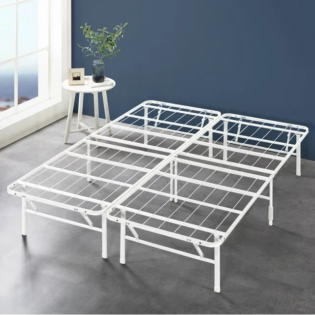 Zinus 14" White Metal SmartBase® Tool-Free Assembly Mattress Foundation, Full