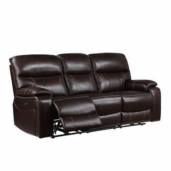 Fallon Leather Power Reclining Sofa with Power Headrests