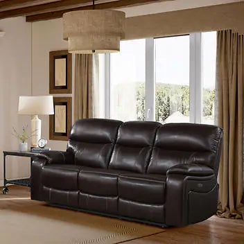 Fallon Leather Power Reclining Sofa with Power Headrests