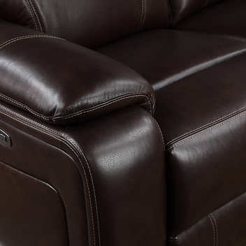 Fallon Leather Power Reclining Sofa with Power Headrests