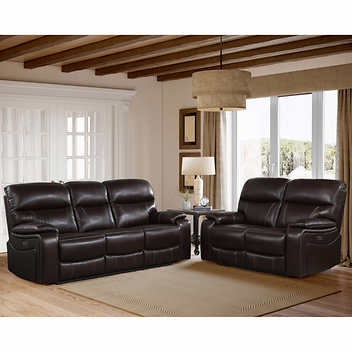 Fallon Leather Power Reclining Sofa with Power Headrests