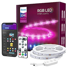 Govee Smart LED Strip Lights, 50ft WiFi RGB Led Lights Work with Alexa and Google Assistant, App Control Lighting Kit, Music Sync Color Changing for Bedroom, Living Room, Home, Party