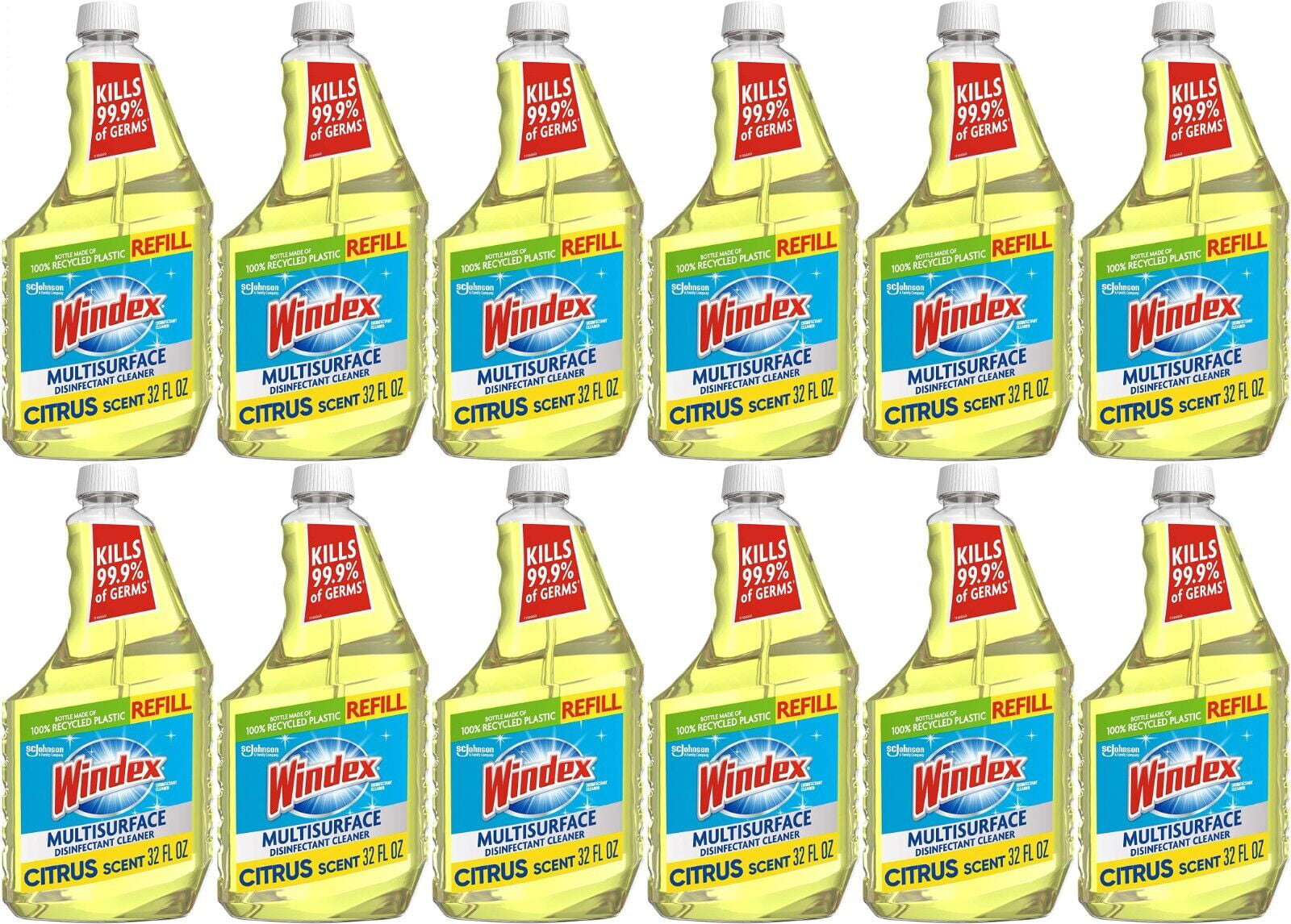 Windex Multi-Surface Cleaner Disinfectant Refill Bottle Citrus Fresh Scent 12 Pk