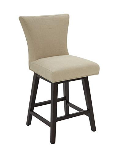 Amazon Brand – Stone & Beam Esme Memory-Swivel Counter-Height Barstool, 39.4"H, Hemp