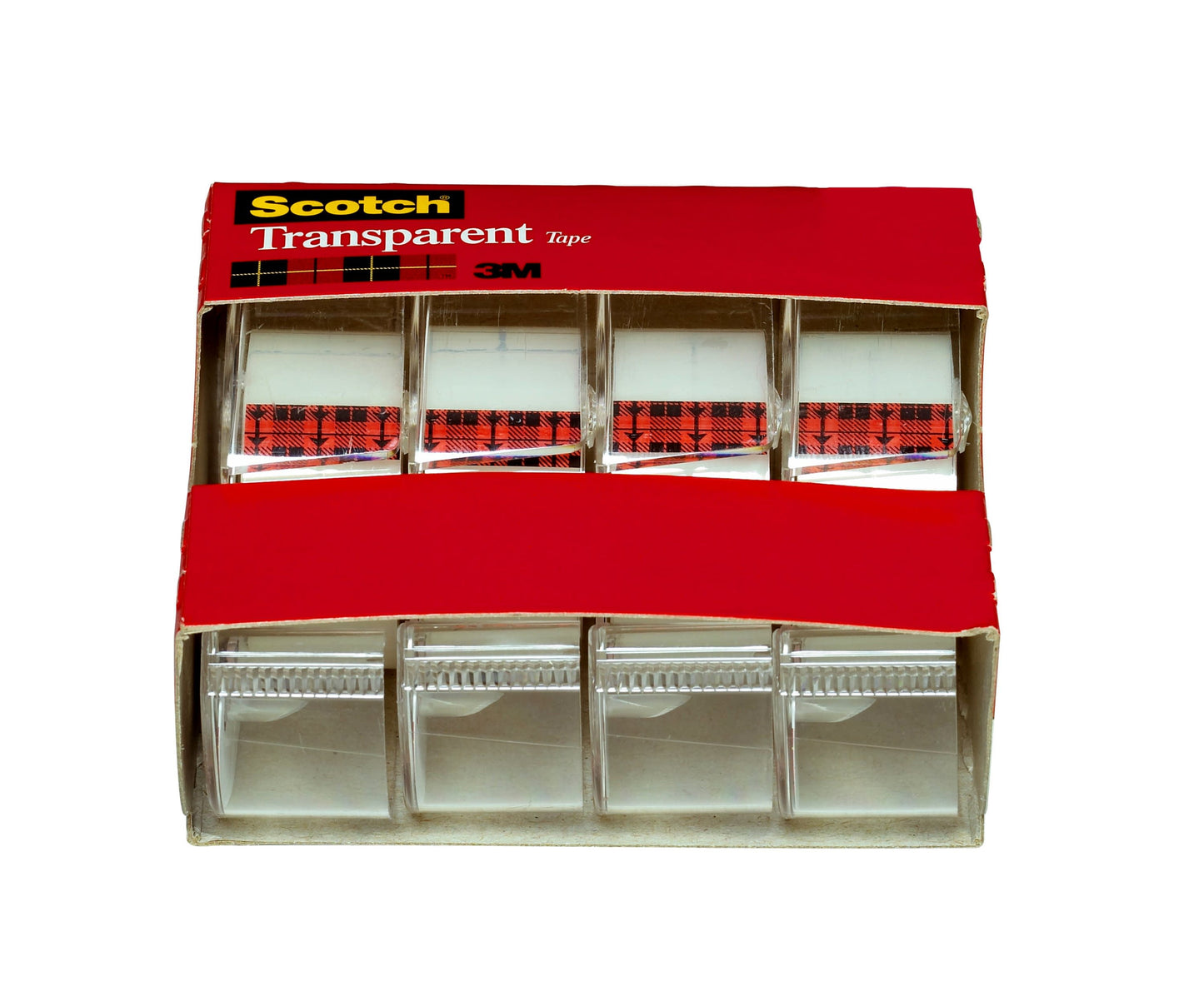 Scotch Transparent Tape Dispensers, 3/4"x 850", 4 Dispensers